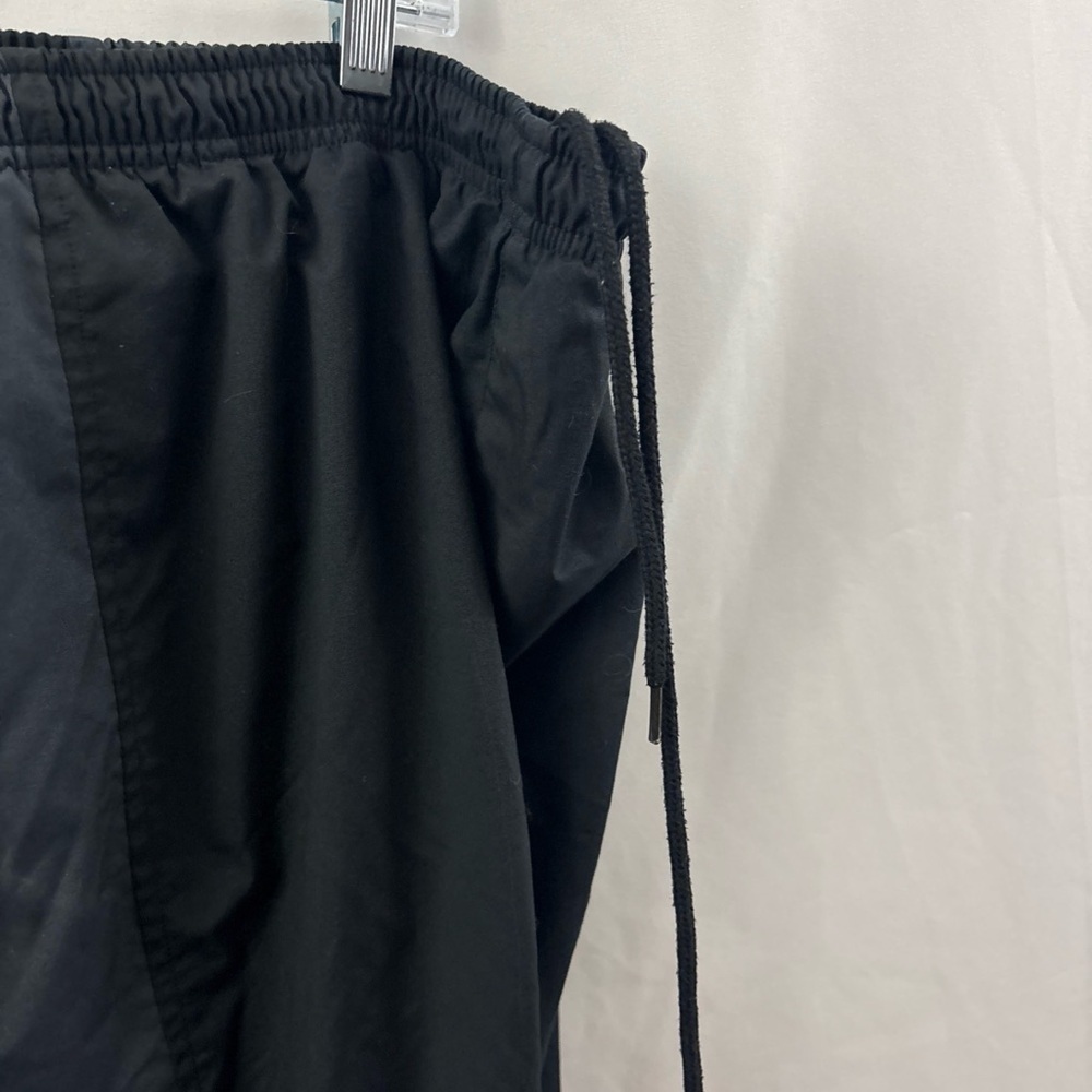 Vintage Adidas Pants Mens XL Black Windbreaker Joggers Ankle Zip Y2K Track - Picture 3 of 12